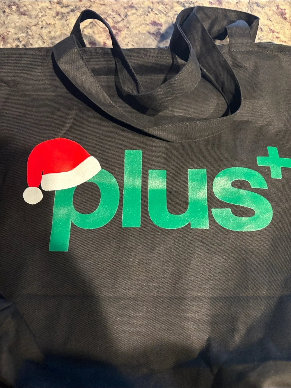 Plus+ Black Tote Duffel Bag with Green Logo